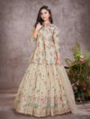 Radiant Marigold Yellow Embroidered Ghagra Choli for Girls