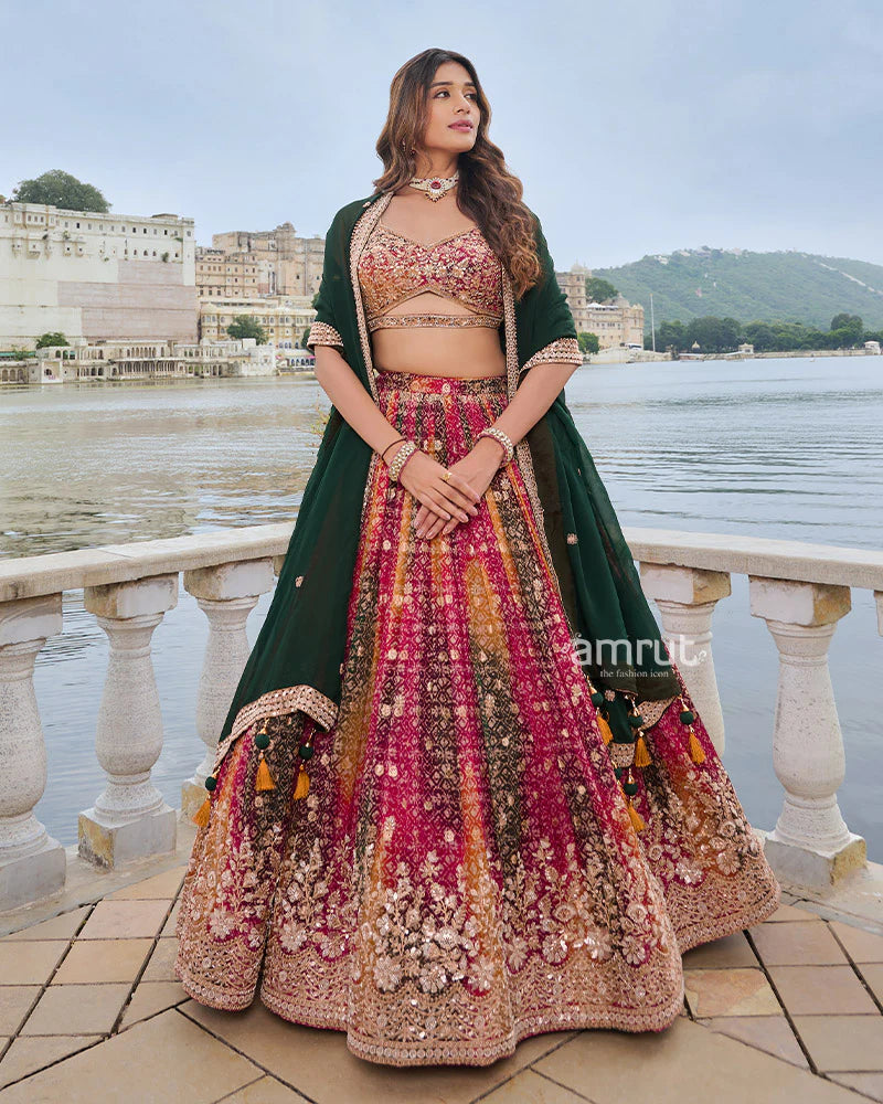 Radiant Marigold Yellow Embroidered Ghagra Choli for Girls