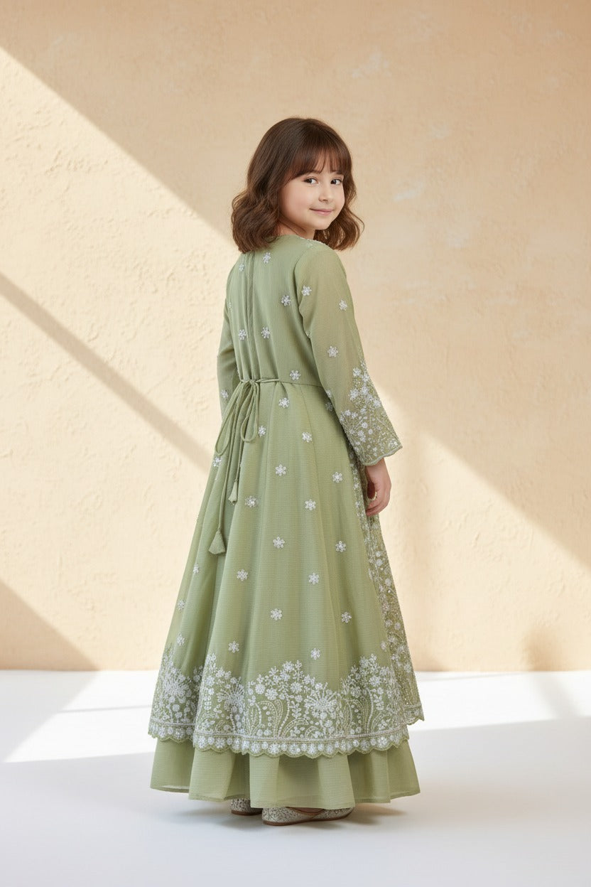 Front Cut Lehenga with Heavy Sharara for Kids | Designer Wedding Ethnic Wear | Hashmi Collection